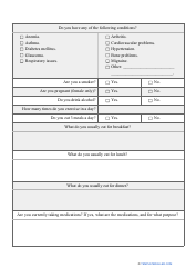 Fitness Assessment Template, Page 2