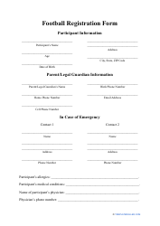 Document preview: Football Registration Form