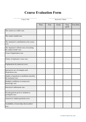 Document preview: Course Evaluation Form - Big Table