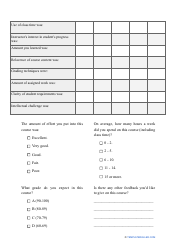 Course Evaluation Form - Big Table, Page 2