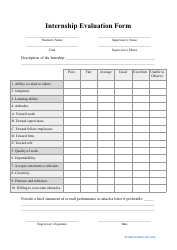 Document preview: Internship Evaluation Form - Big Table