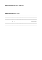 Student Feedback Form - Table, Page 2