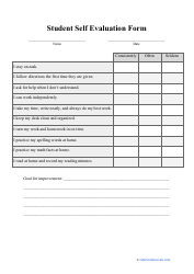Document preview: Student Self Evaluation Form