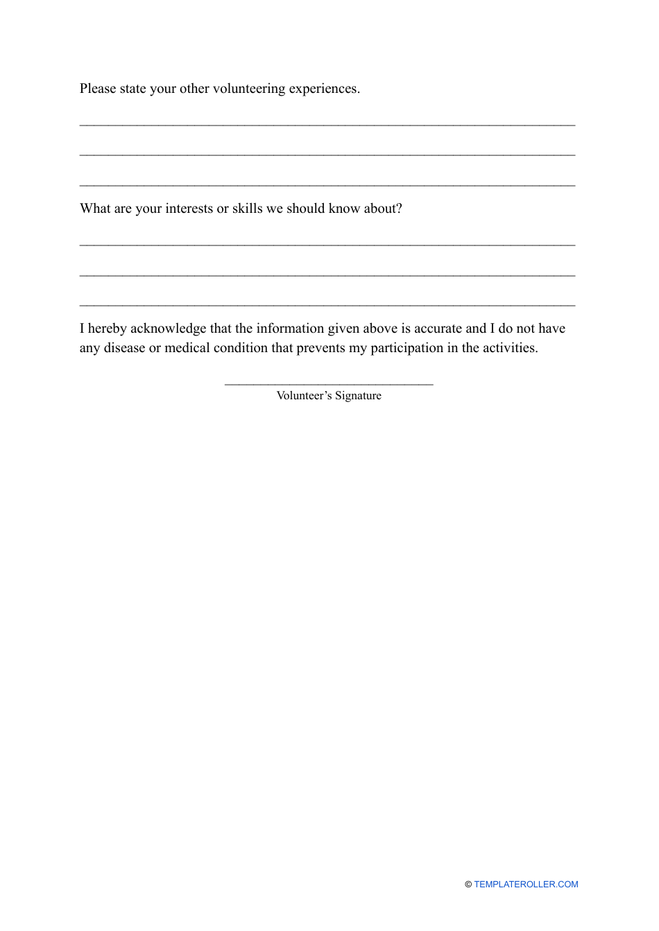 Student Volunteer Form - Fill Out, Sign Online And Download Pdf 