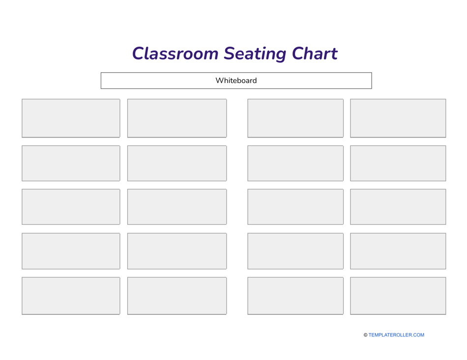 Classroom Seating Chart Template - Blue