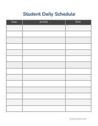 Document preview: Student Daily Schedule Template