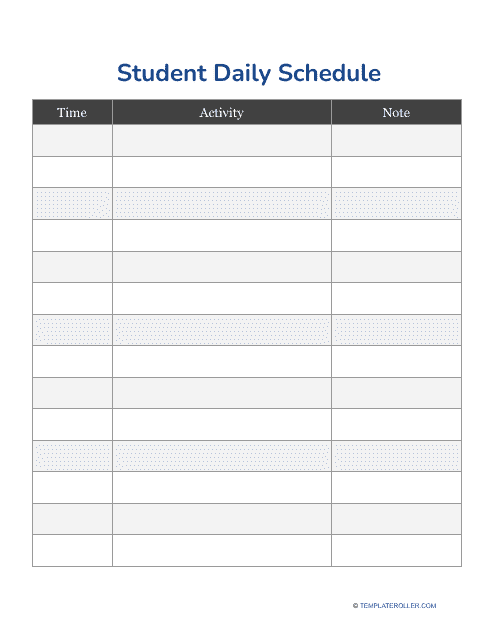 Daily Student Planner Template