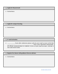 New Student Checklist, Page 2