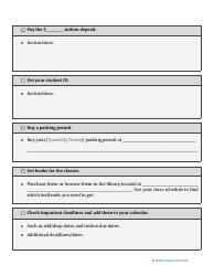 New Student Checklist, Page 3