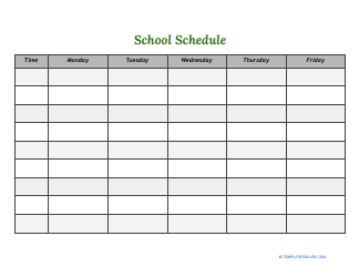 Document preview: School Schedule Template