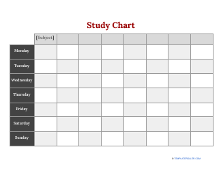 Study Chart Template