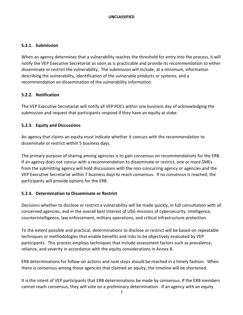 Vulnerabilities Equities Policy and Process, Page 7