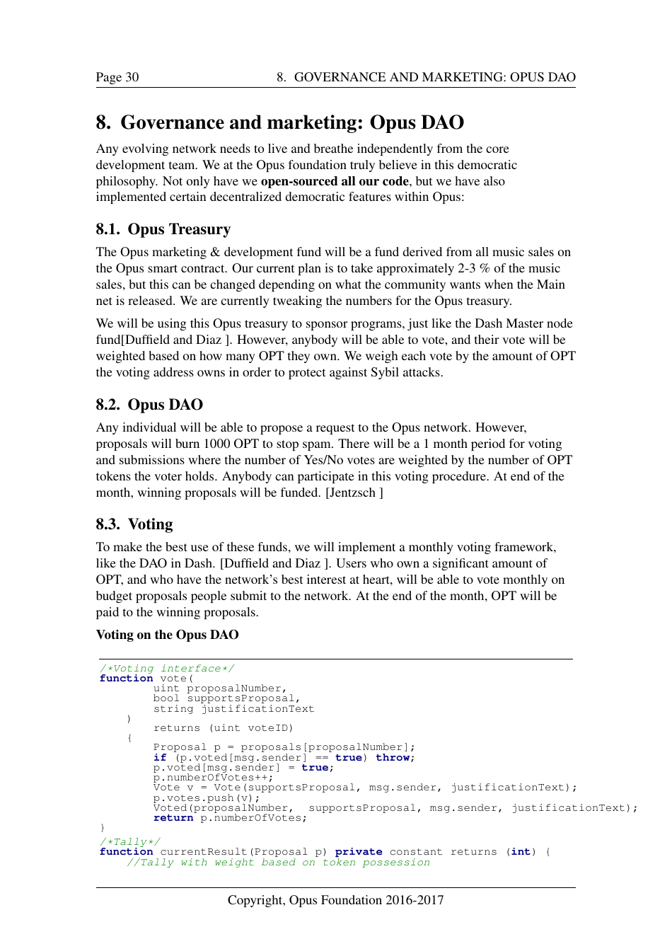 Opus - Decentralized Music Distribution Using Interplanetary File Systems (Ipfs) on the Ethereum Blockchain V0.8.3 - Bokang Jia, Chenhao Xu, Rehan Gotla, Sam Peeters, Reese Abouelnasr, Mateusz Mach, Page 30