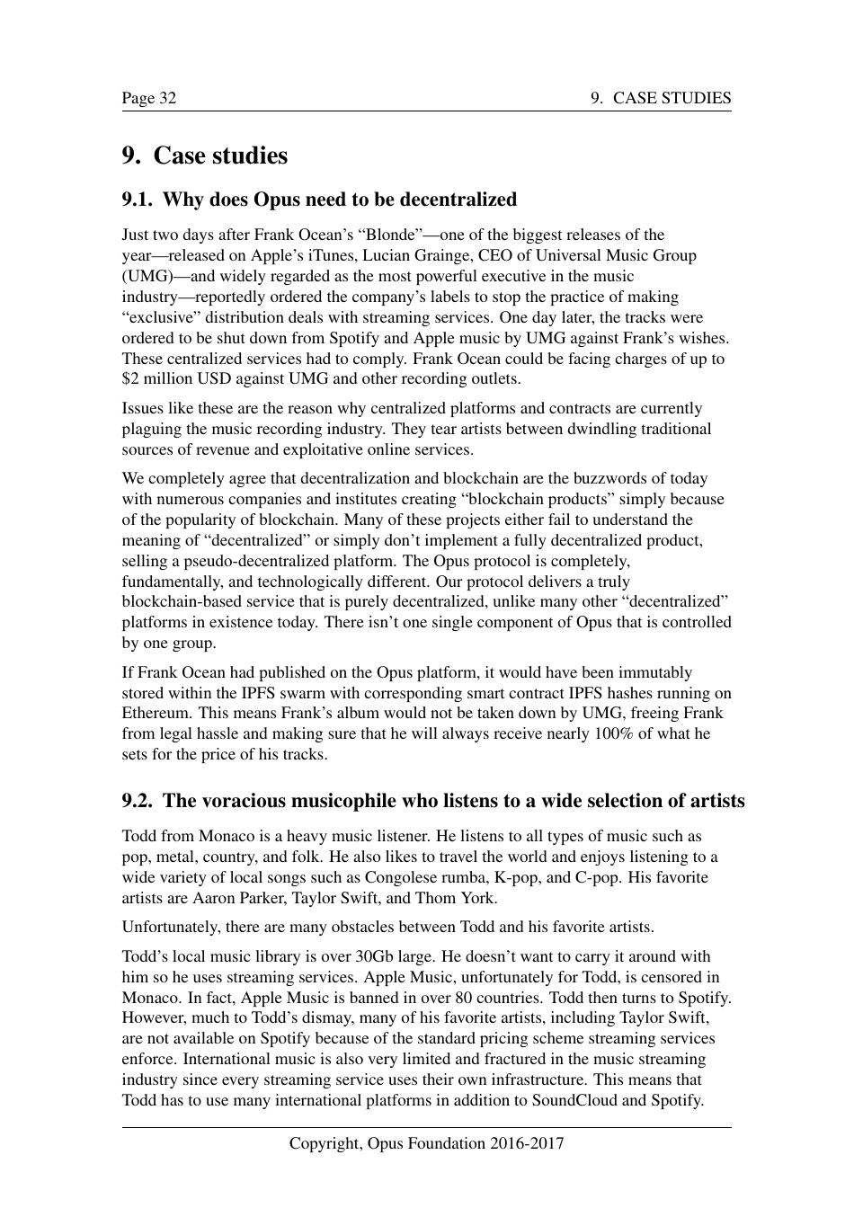 Opus - Decentralized Music Distribution Using Interplanetary File Systems (Ipfs) on the Ethereum Blockchain V0.8.3 - Bokang Jia, Chenhao Xu, Rehan Gotla, Sam Peeters, Reese Abouelnasr, Mateusz Mach, Page 32