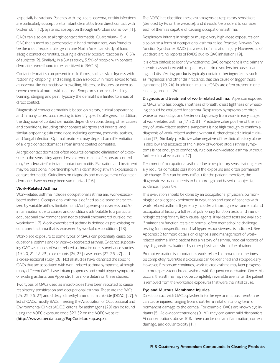 Quaternary Ammonium Compounds in Cleaning Products: Health  Safety Information for Health Professionals, Page 3