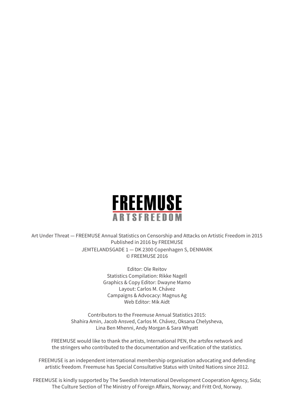 Art Under Threat - Freemuse Annual Statistics on Censorship and Attacks on Artistic Freedom in 2015, Page 2