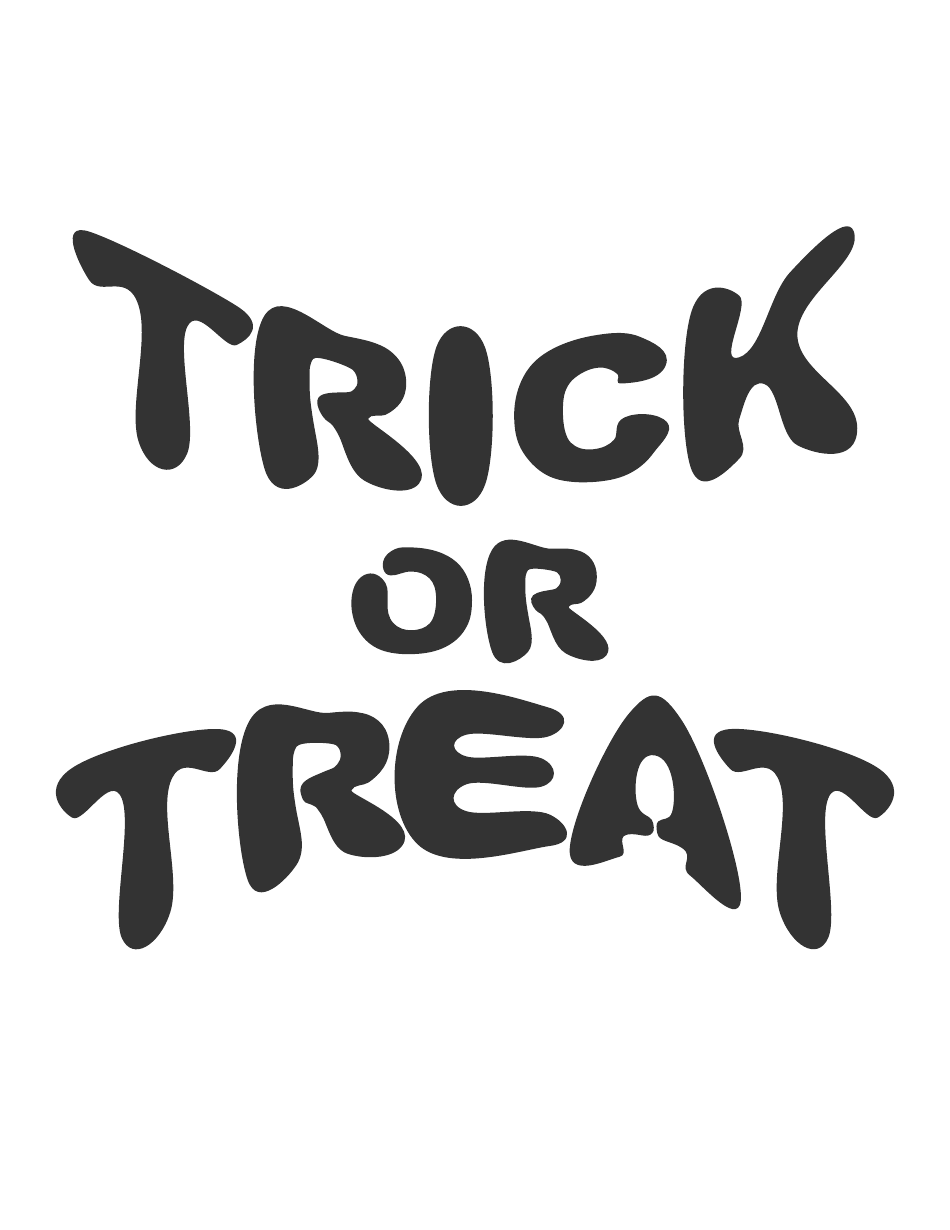 Trick or Treat Pumpkin Carving Template Image Preview