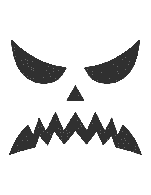 Angry Face Pumpkin Carving Template before and after completion