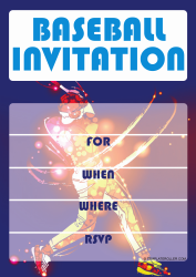 Document preview: Baseball Invitation Template - Blue