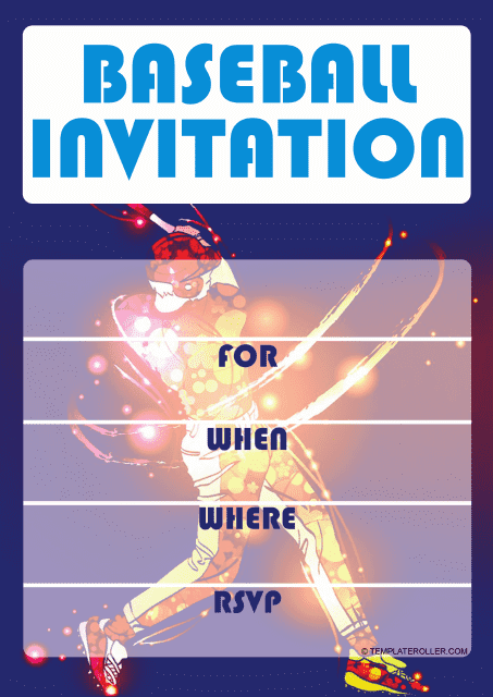 Baseball Invitation Template - Blue