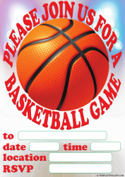 Document preview: Basketball Invitation Template