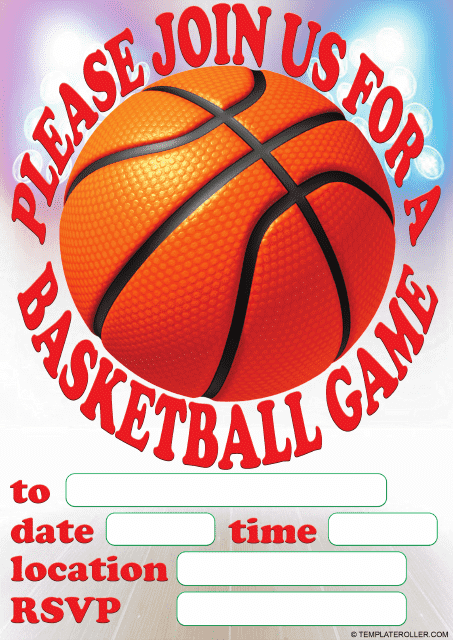 Basketball Invitation Template Preview