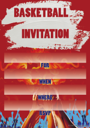 Document preview: Basketball Invitation Template - Red