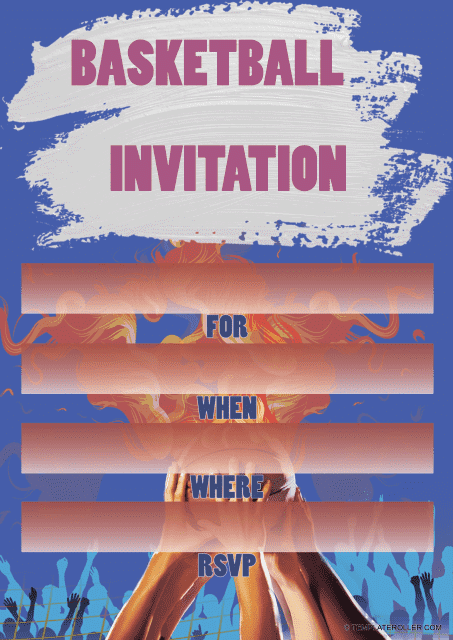Basketball Invitation Template with Blue Background