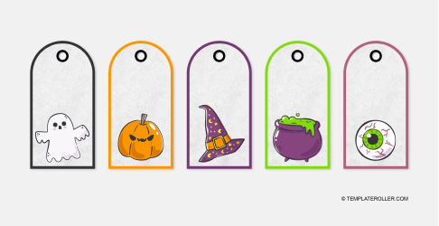 Document preview: Halloween Gift Tag Template - Multicolor