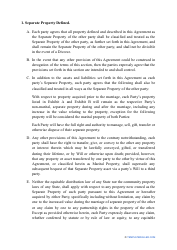 Postnuptial Agreement Template - Indiana, Page 3