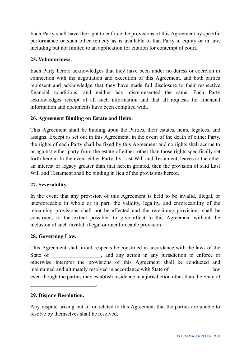 Postnuptial Agreement Template - Tennessee, Page 11