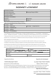 Document preview: Credit Card Authorization Form - China Airlines