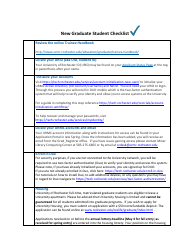 New Graduate Student Checklist - University of Rochester - New York