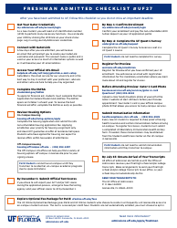 Document preview: Freshman Admitted Checklist - University of Florida - Uf27 - Florida