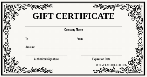 Document preview: Business Gift Certificate Template - Beige