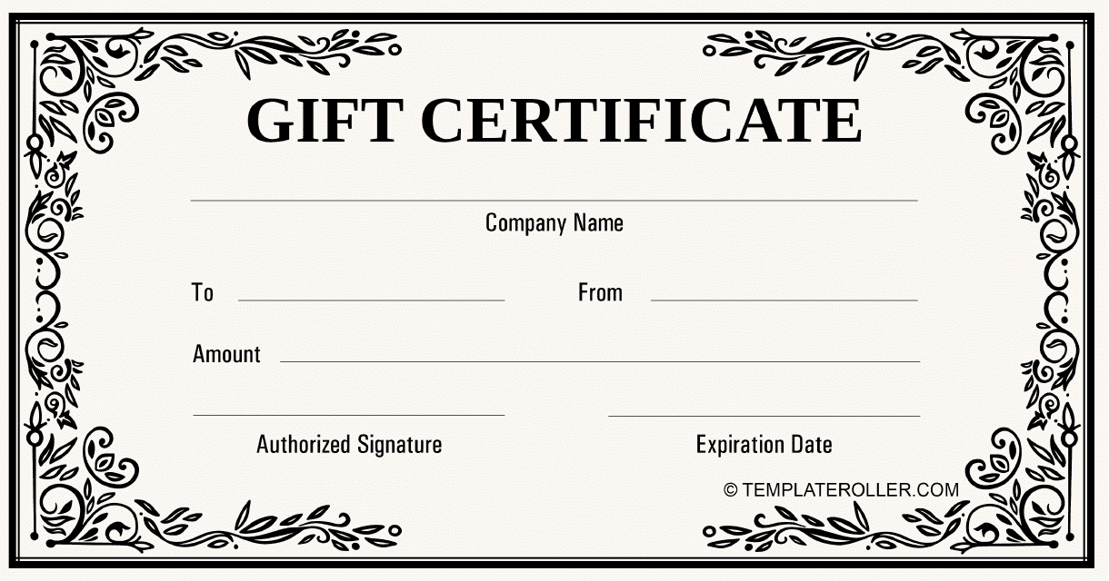 Business Gift Certificate Template - Beige Download Pdf