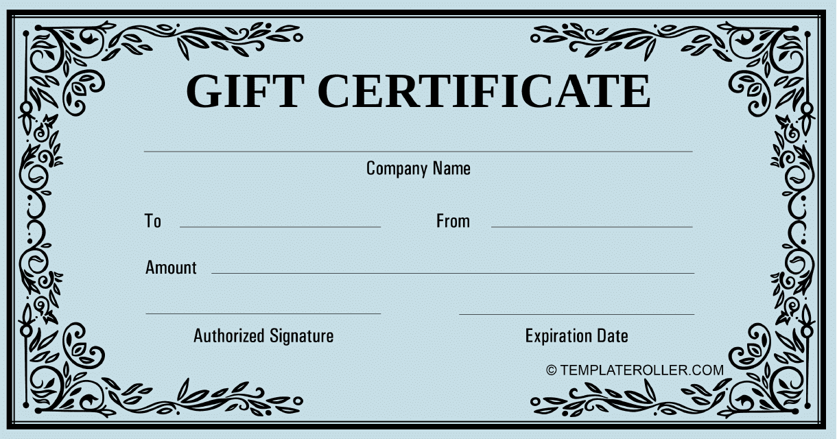 Business Gift Certificate Template - Blue