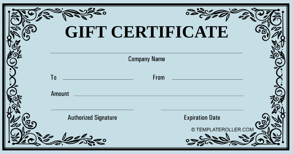 Business Gift Certificate Template - Blue, Page 1