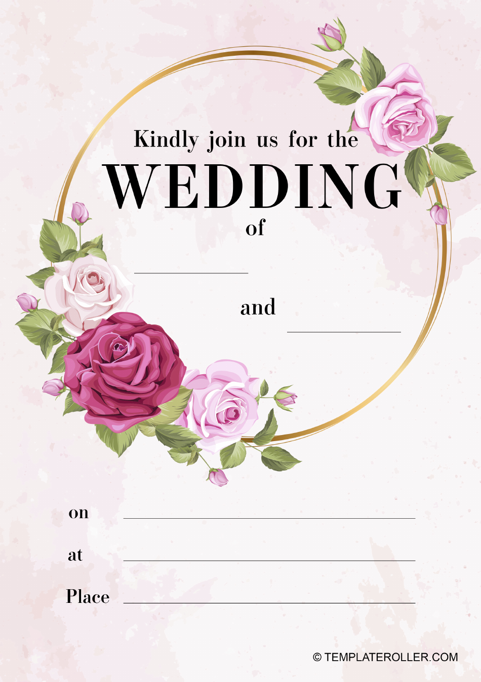 Wedding Invitation Template - Beige Download Printable PDF | Templateroller