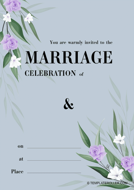 Grey Wedding Invitation Template