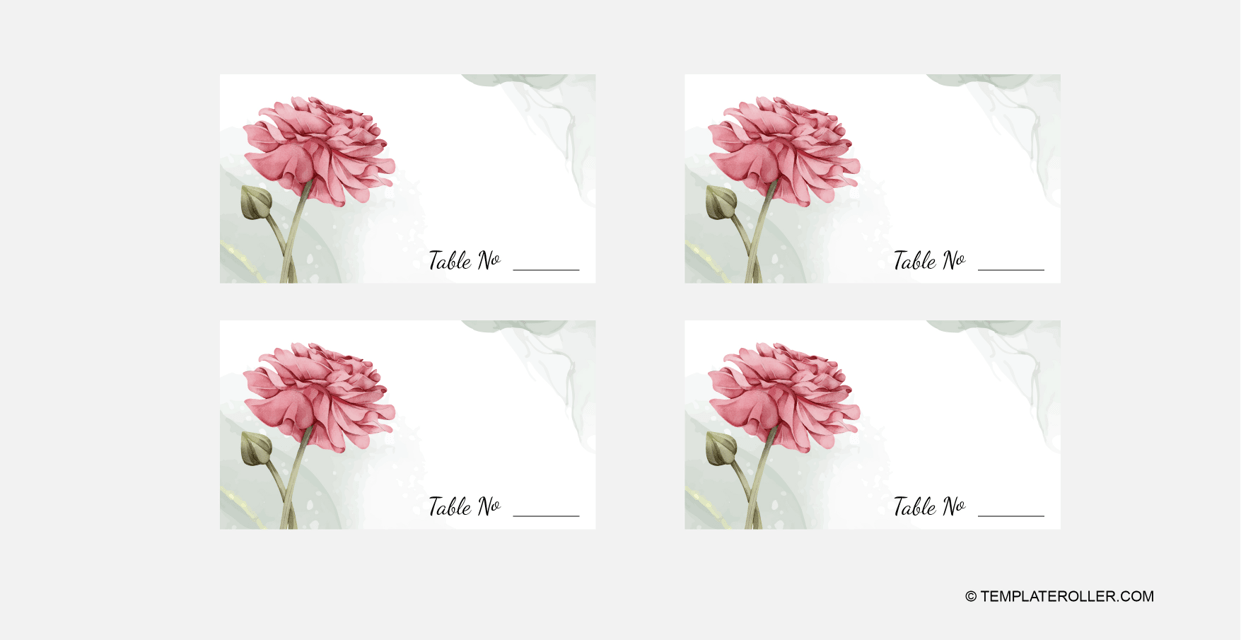 Wedding Place Card Template - White