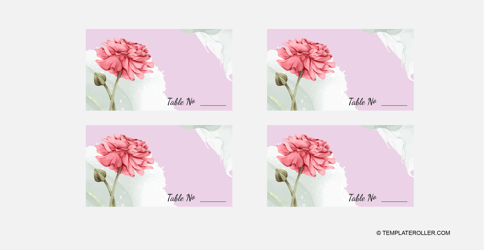 Wedding Place Card Template - Pink