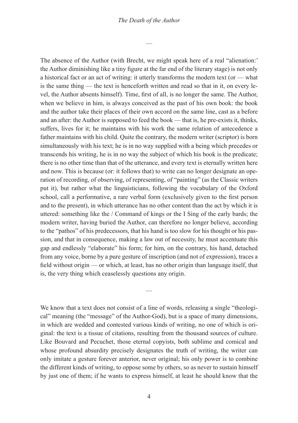The Death of the Author - Roland Barthes, Page 4