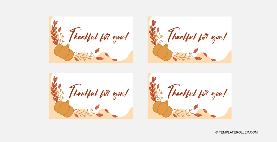 Thanksgiving Place Card Template - Orange