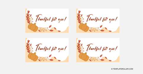 Document preview: Thanksgiving Place Card Template - Orange