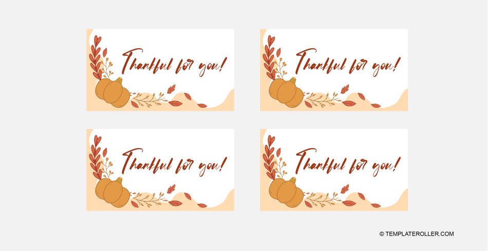 Thanksgiving Place Card Template Orange Download Printable PDF