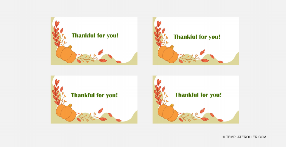 Thanksgiving place card template with a green theme