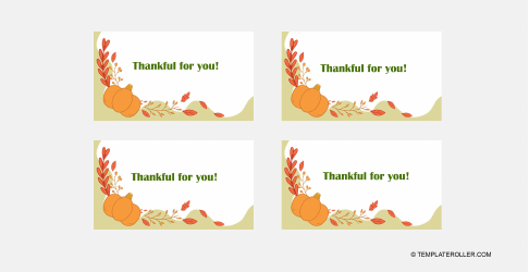 Thanksgiving Place Card Template - Green