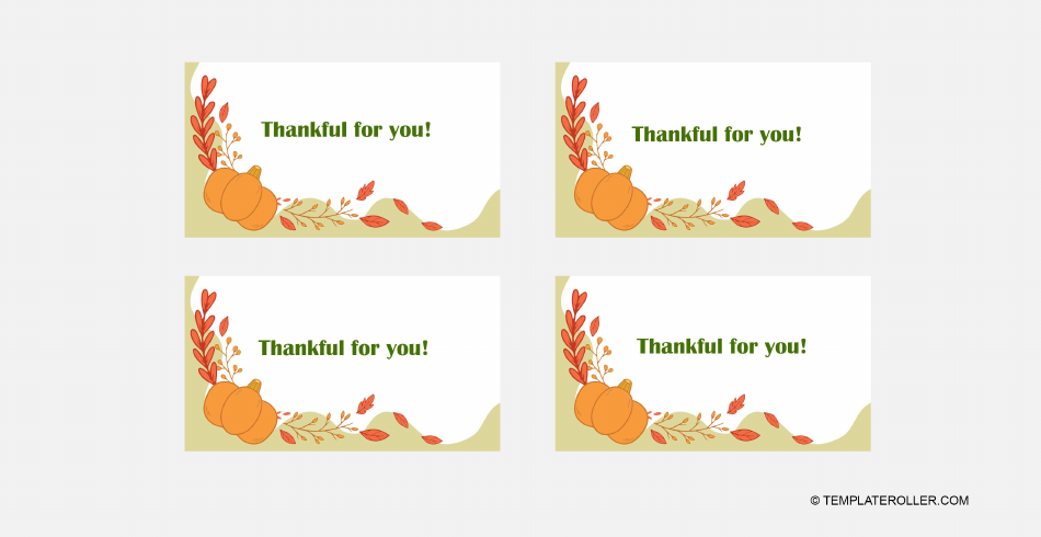 Thanksgiving Place Card Template - Green Download Printable PDF ...