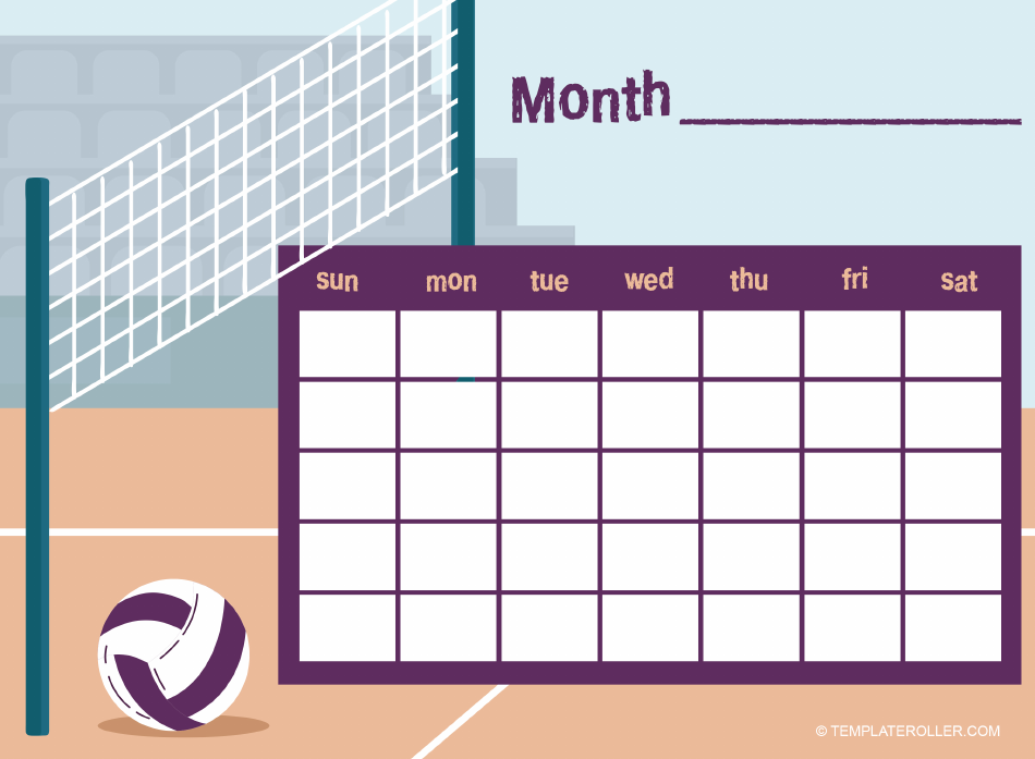 Volleyball Schedule Template - Violet